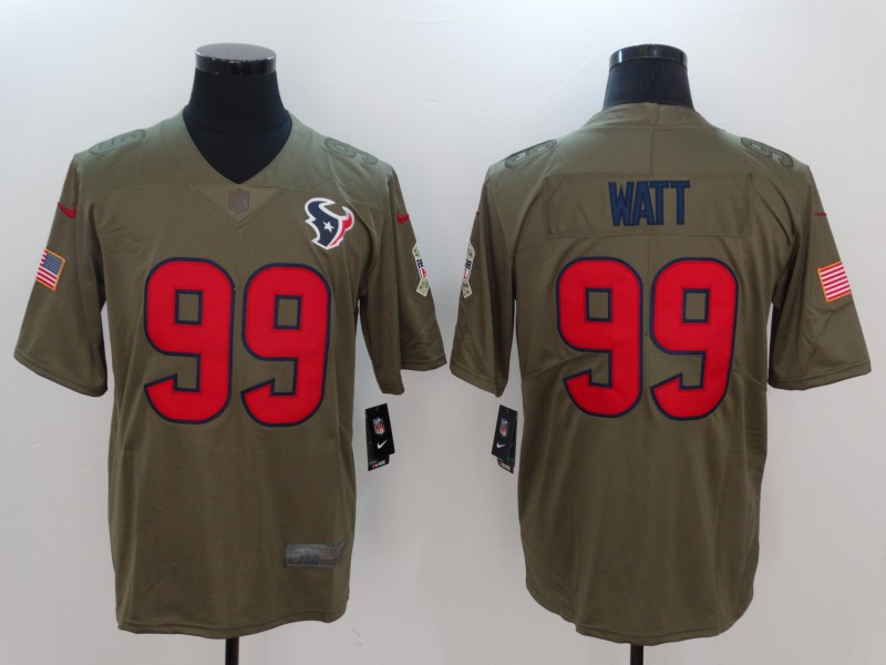 Men Houston Texans #99 Watt Nike Olive Salute To Service Limited NFL Jerseys->san francisco 49ers->NFL Jersey